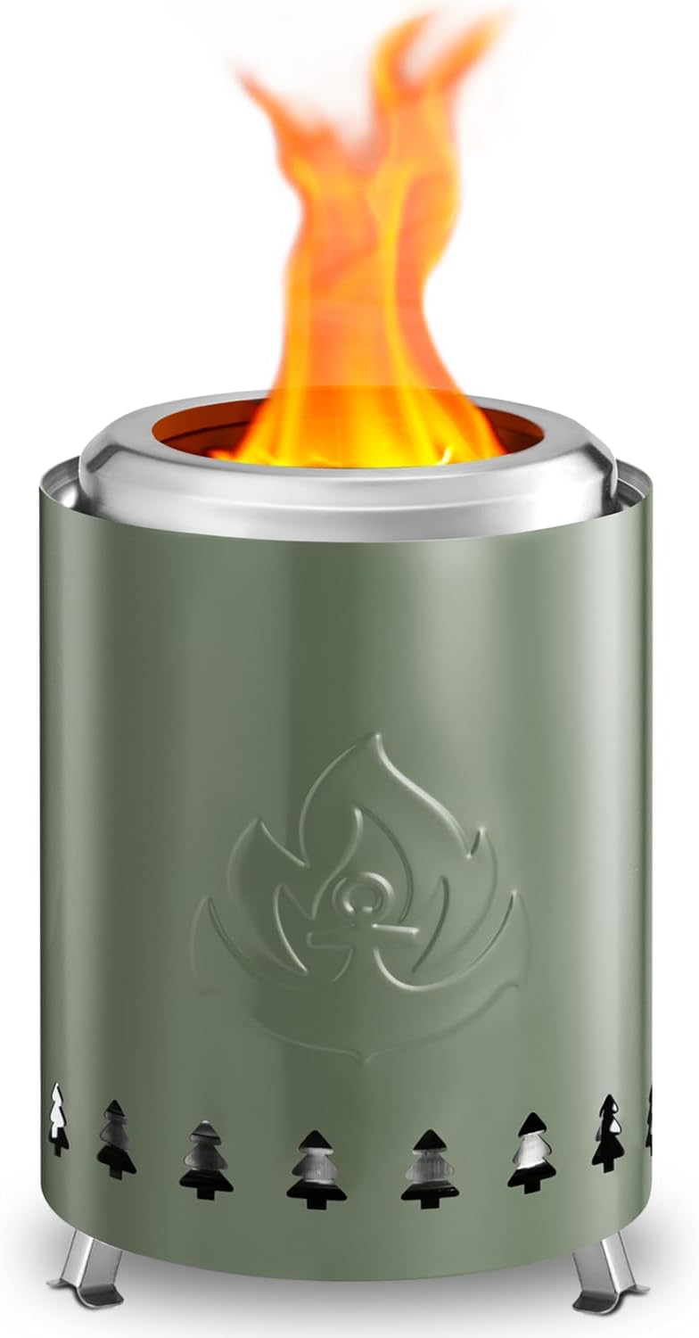 R.W.FLAME Tabletop Smokeless Fire Pit with Stand, Stainless Steel R.W.FLAME