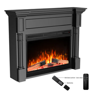 R.W.FLAME 55 Inch Electric Fireplace Mantel with Adjustable Flame, 8H Timer and 750W/1500W Heating
