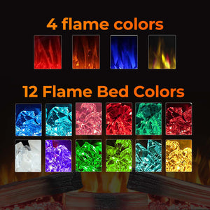 R.W.FLAME 55 Inch Electric Fireplace Mantel with Adjustable Flame, 8H Timer and 750W/1500W Heating