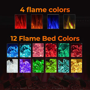 R.W.FLAME 55 Inch Electric Fireplace Mantel with Adjustable Flame, 8H Timer and 750W/1500W Heating