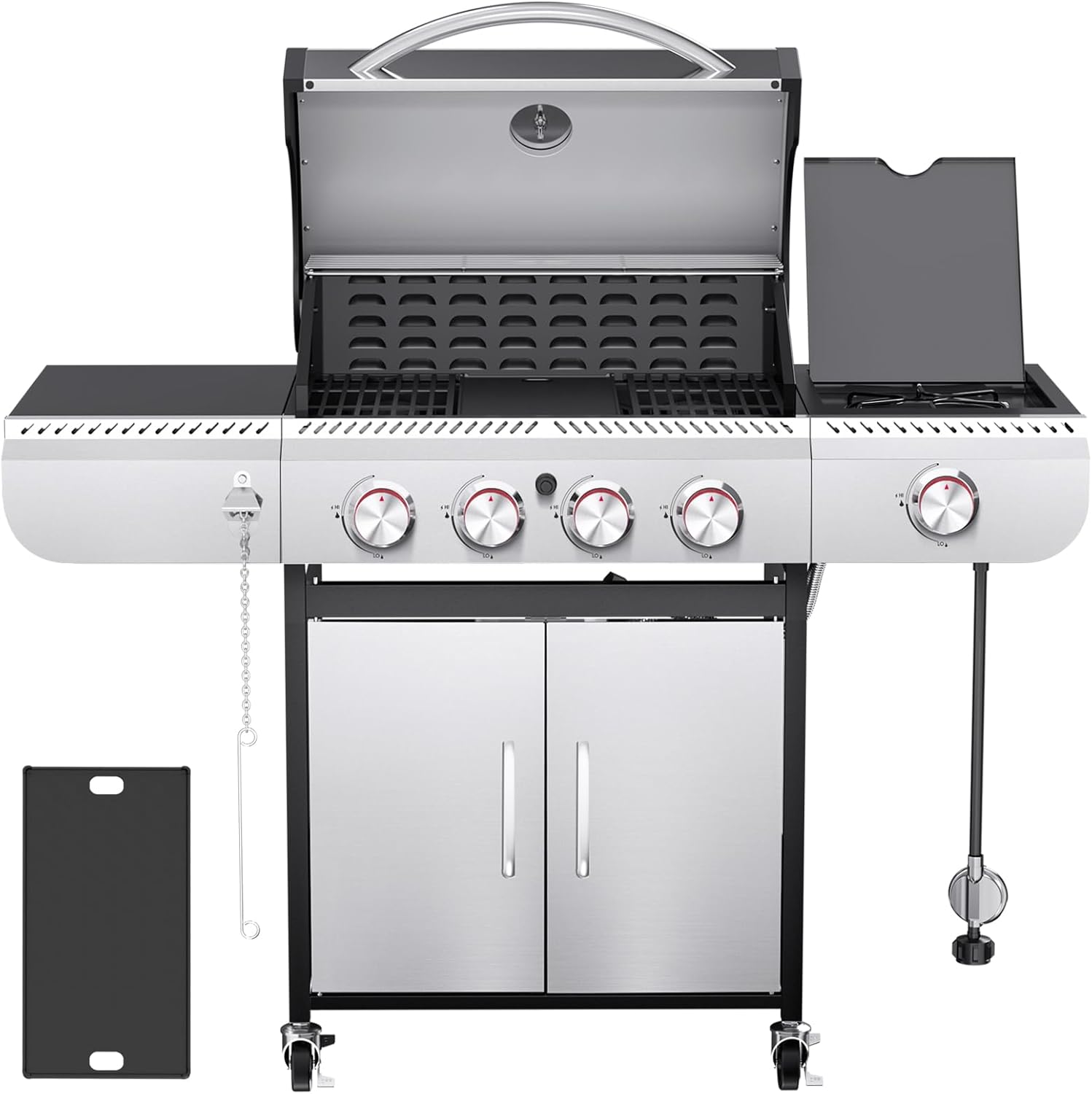 R.W.FLAME 3 & 4-Burner Propane Gas Grills with Side Burners, for Outdoor Cooking, BBQ, Patio, Camping R.W.FLAME