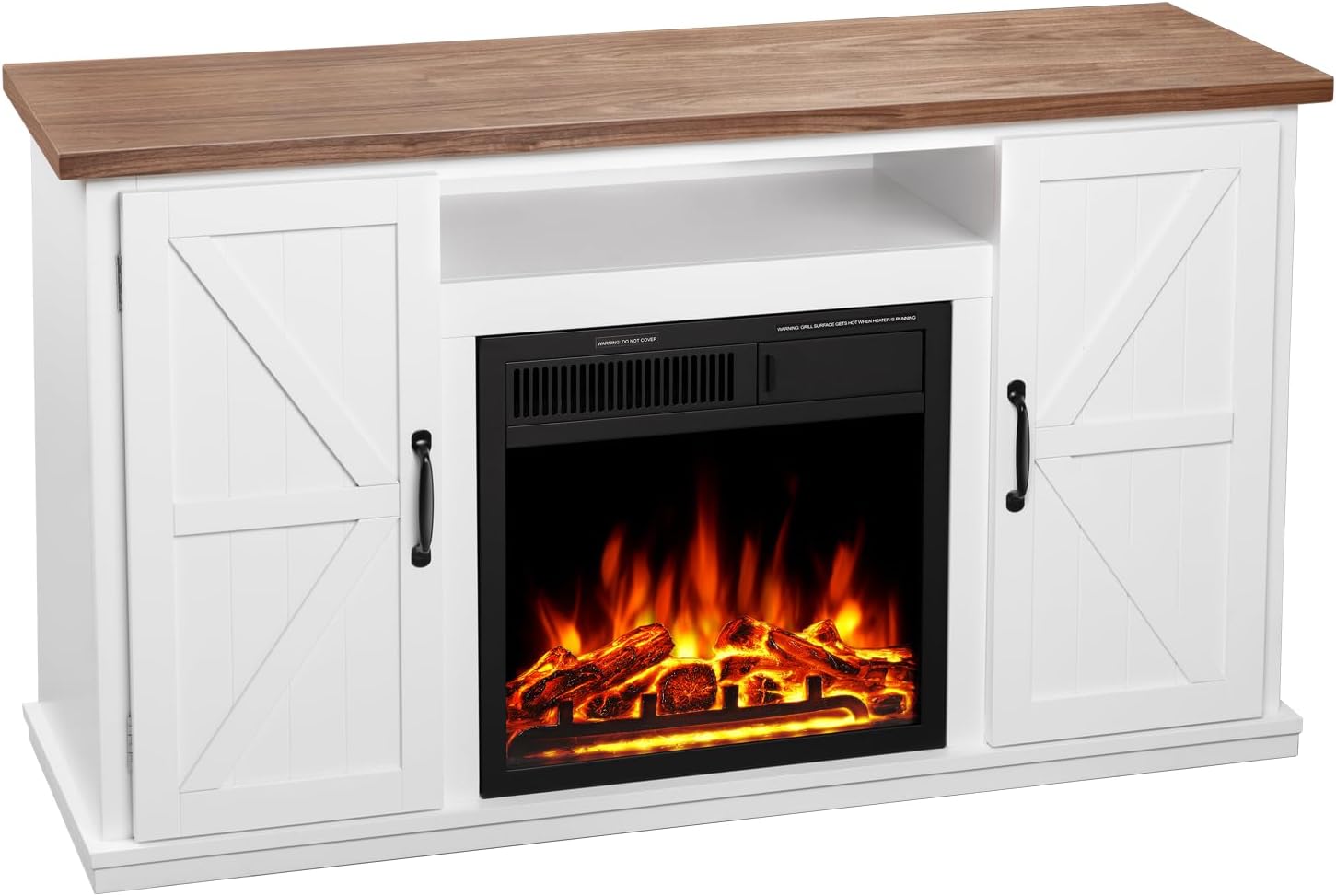 R.W.FLAME 50" Fireplace TV Stand with 20" Electric Fireplace, Walnut