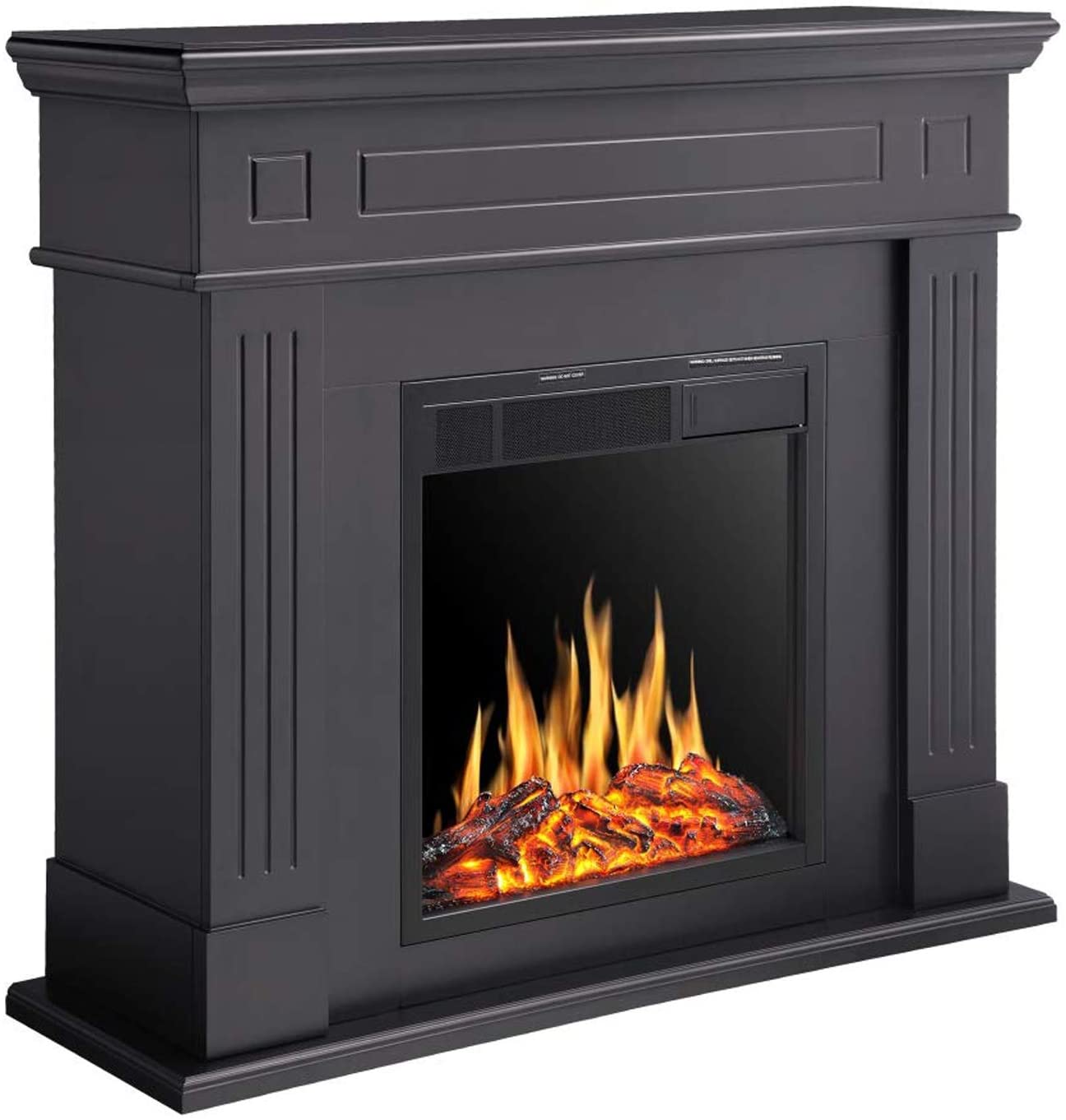 R.W.FLAME 43"Electric Fireplace Mantel Wooden Surround Firebox,750W/1500W R.W.FLAME
