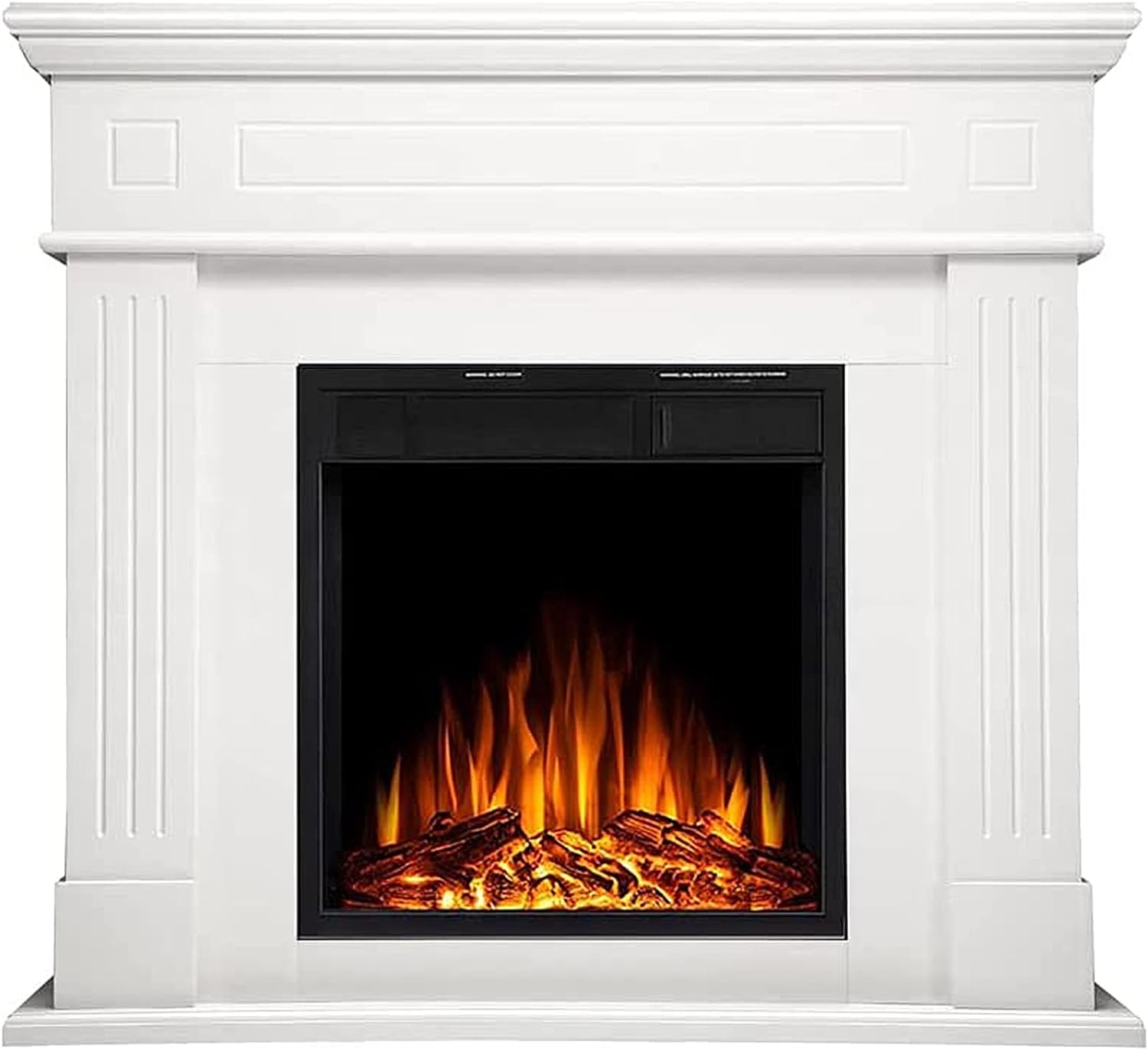R.W.FLAME 43"Electric Fireplace Mantel Wooden Surround Firebox,750W/1500W R.W.FLAME