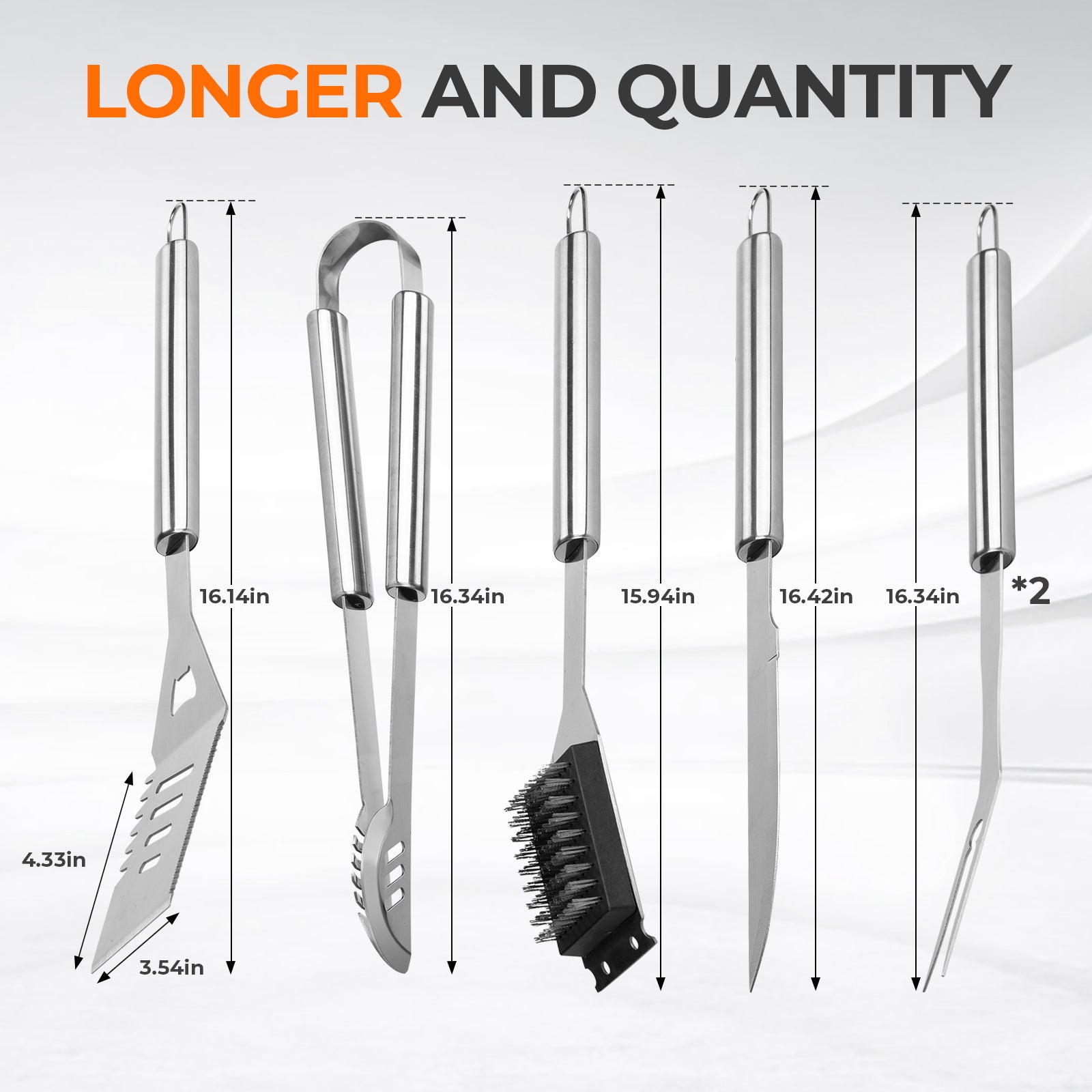 16 Inch Stainless Steel BBQ Grill Tools BBQ Tool Grilling Accessories