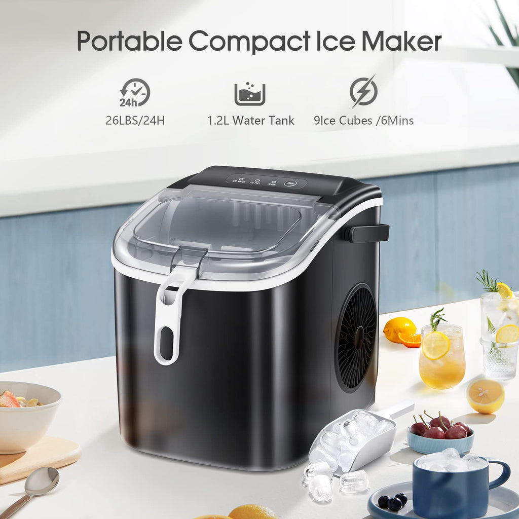 RWFLAME Countertop Ice Maker Portable Ice Machine