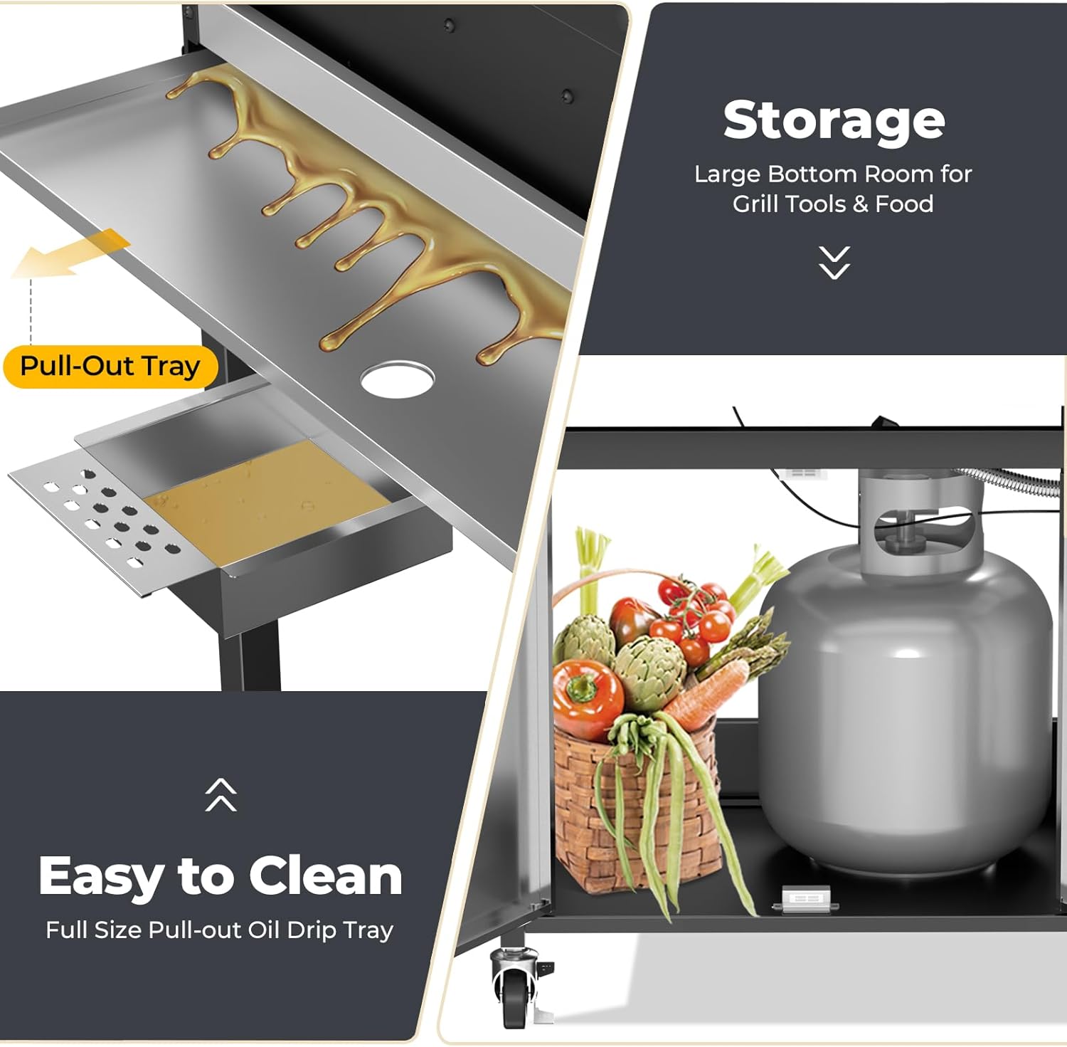 R.W.FLAME 3 & 4-Burner Propane Gas Grills with Side Burners, for Outdoor Cooking, BBQ, Patio, Camping R.W.FLAME