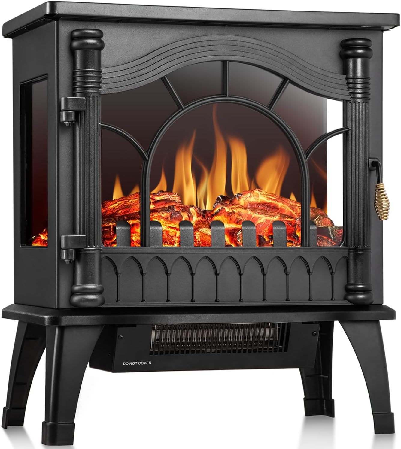 R.W.FLAME 3D Flame Electric Fireplace Stove Heater with Thermostat