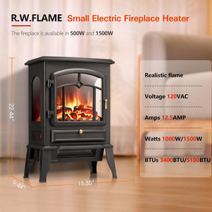 R.W.FLAME 3D Flame Electric Fireplace Stove Heater with Thermostat R.W.FLAME
