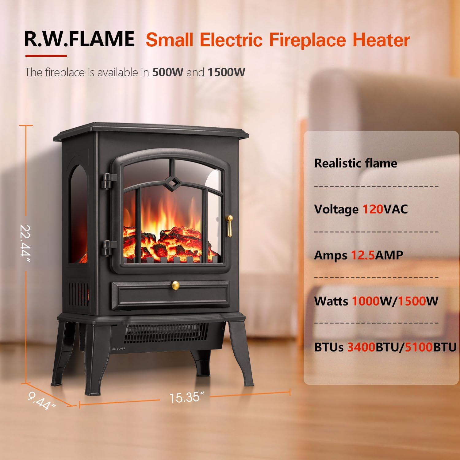 Ktaxon 1400w Small Electric Wood Stove Little Electric Fireplace