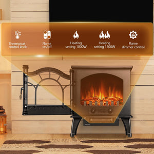 R.W.FLAME 3D Flame Electric Fireplace Stove Heater with Thermostat R.W.FLAME