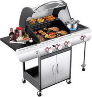 R.W.FLAME 3 & 4-Burner Propane Gas Grills with Side Burners, for Outdoor Cooking, BBQ, Patio, Camping R.W.FLAME