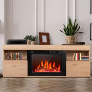 R.W.FLAME 59" Electric Fireplace Mantel TV Stand with Remote, Adjustable Flame, Timer, 750W-1500W R.W.FLAME