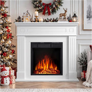 R.W.FLAME 43"Electric Fireplace Mantel Wooden Surround Firebox,750W/1500W