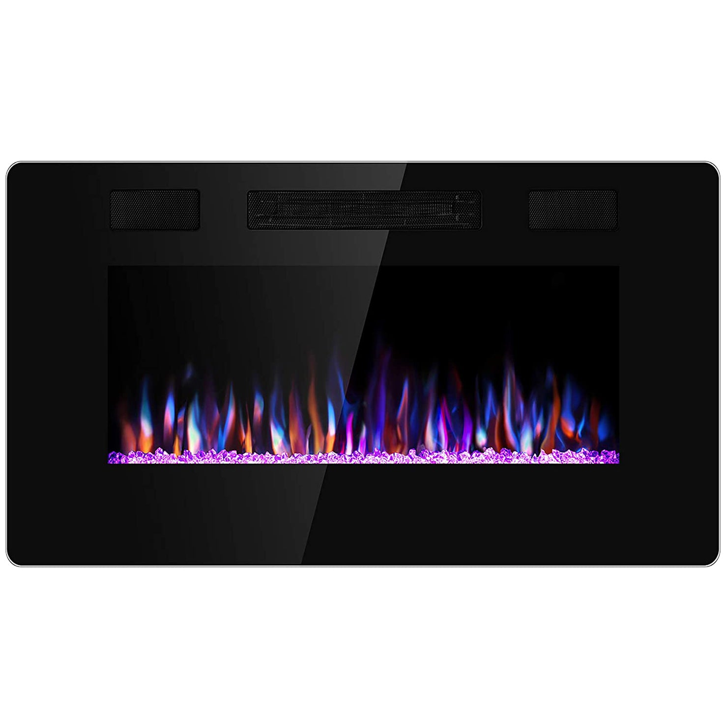 R.W.FLAME Recessed Wall Mounted Electric Fireplace, 750 - 1500W