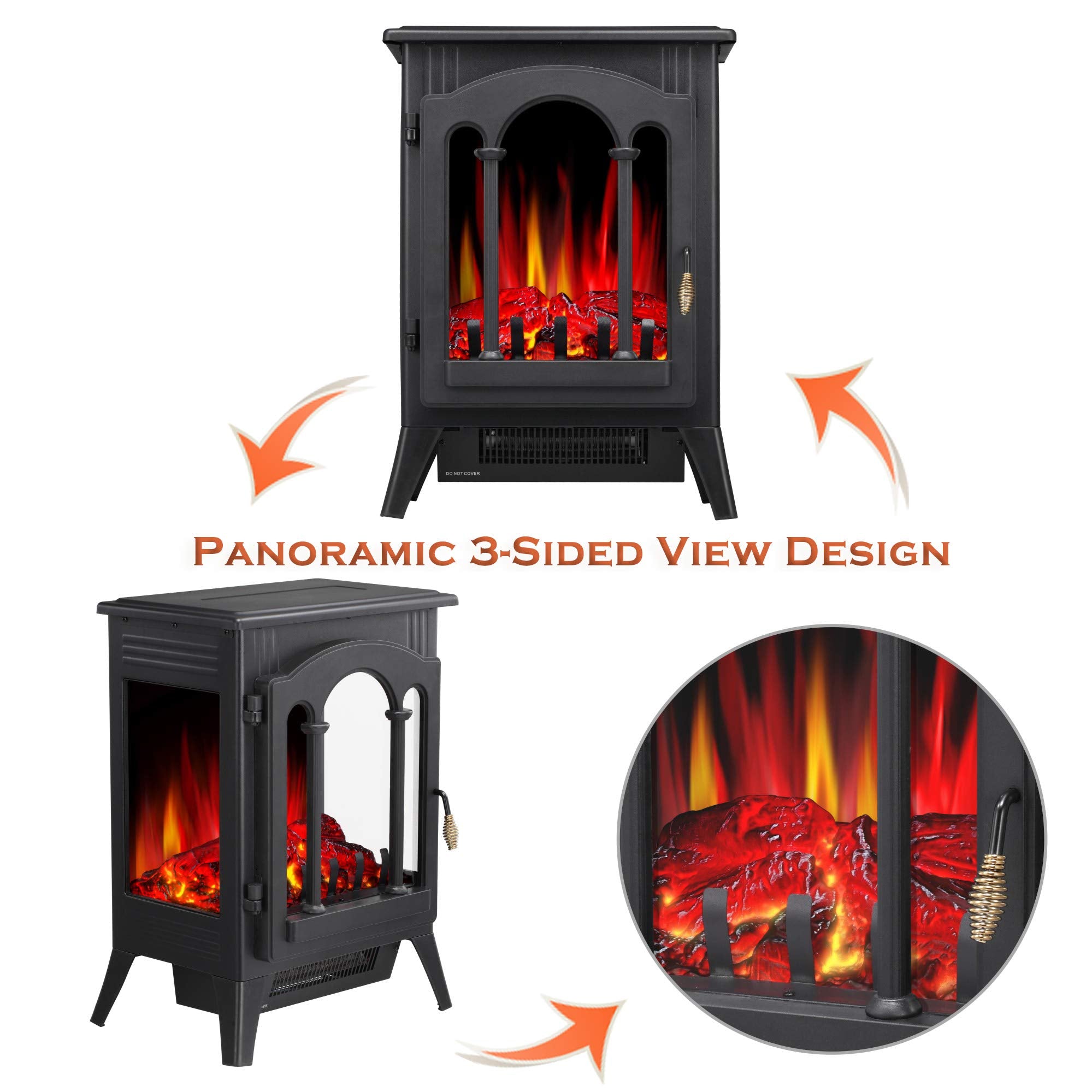 R.W.FLAME 3D Free standing Fireplace Stove