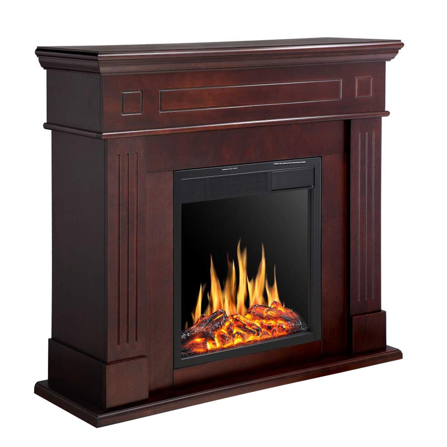 R.W.FLAME 43"Electric Fireplace Mantel Wooden Surround Firebox,750W/1500W R.W.FLAME