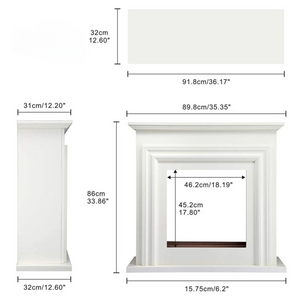 R.W.FLAME 36'' Electric Fireplace with Mantel Package,750 - 1500W R.W.FLAME
