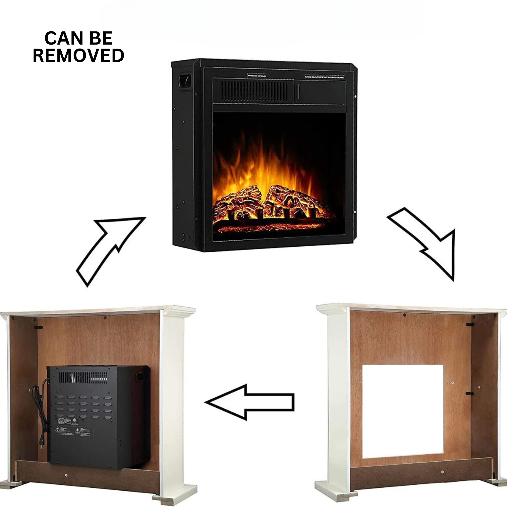 R.W.FLAME 36'' Electric Fireplace with Mantel Package,750 - 1500W