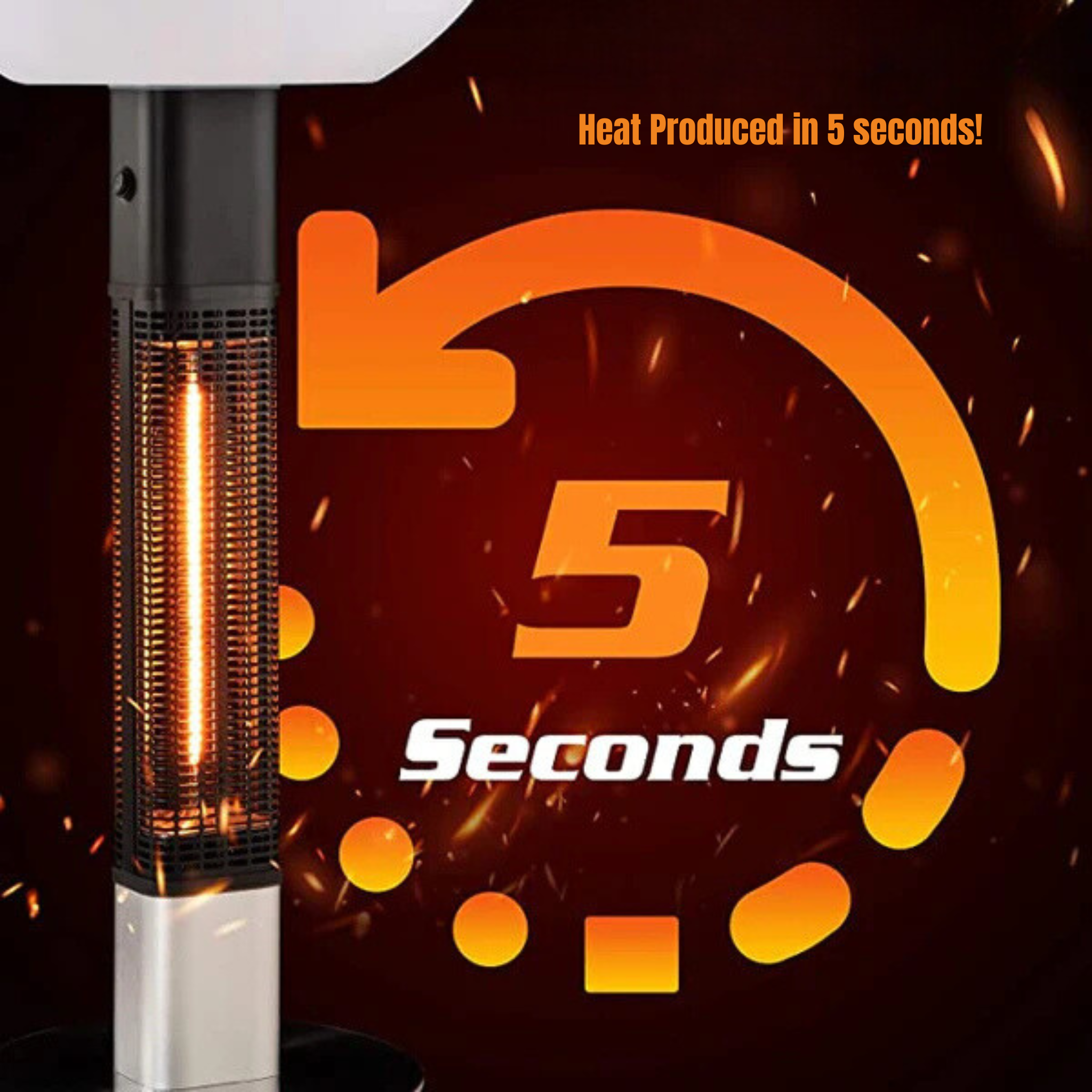 R.W.FLAME 1500W Electric Patio Heater|Waterproof Outdoor/Indoor