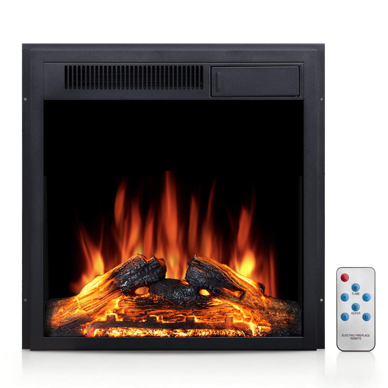 R.W.FLAME 22 Inch Electric Fireplace Insert with 5 Flame Brightness Settings and 2 Power Setting 750W/1500W