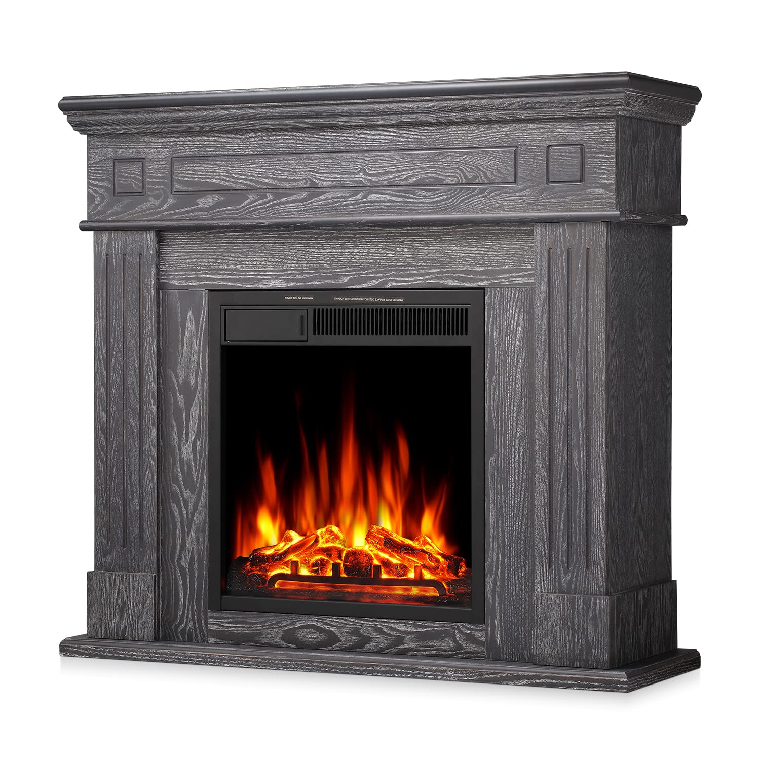 R.W.FLAME 43"Electric Fireplace Mantel Wooden Surround Firebox,750W/1500W R.W.FLAME