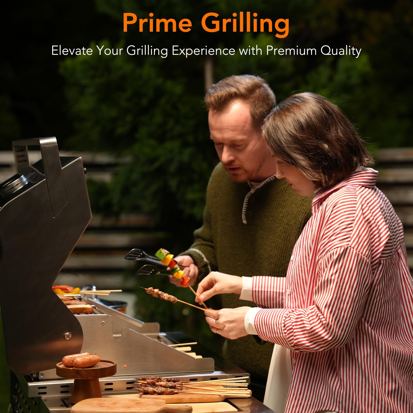 6-Burner Propane Gas Gril SUS304 Stainless Steel 52000 BTU with LED Lights