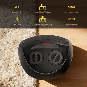 R.W.FLAME Portable Ceramic Space Heater with Adjustable Thermosta, 750W/1500W