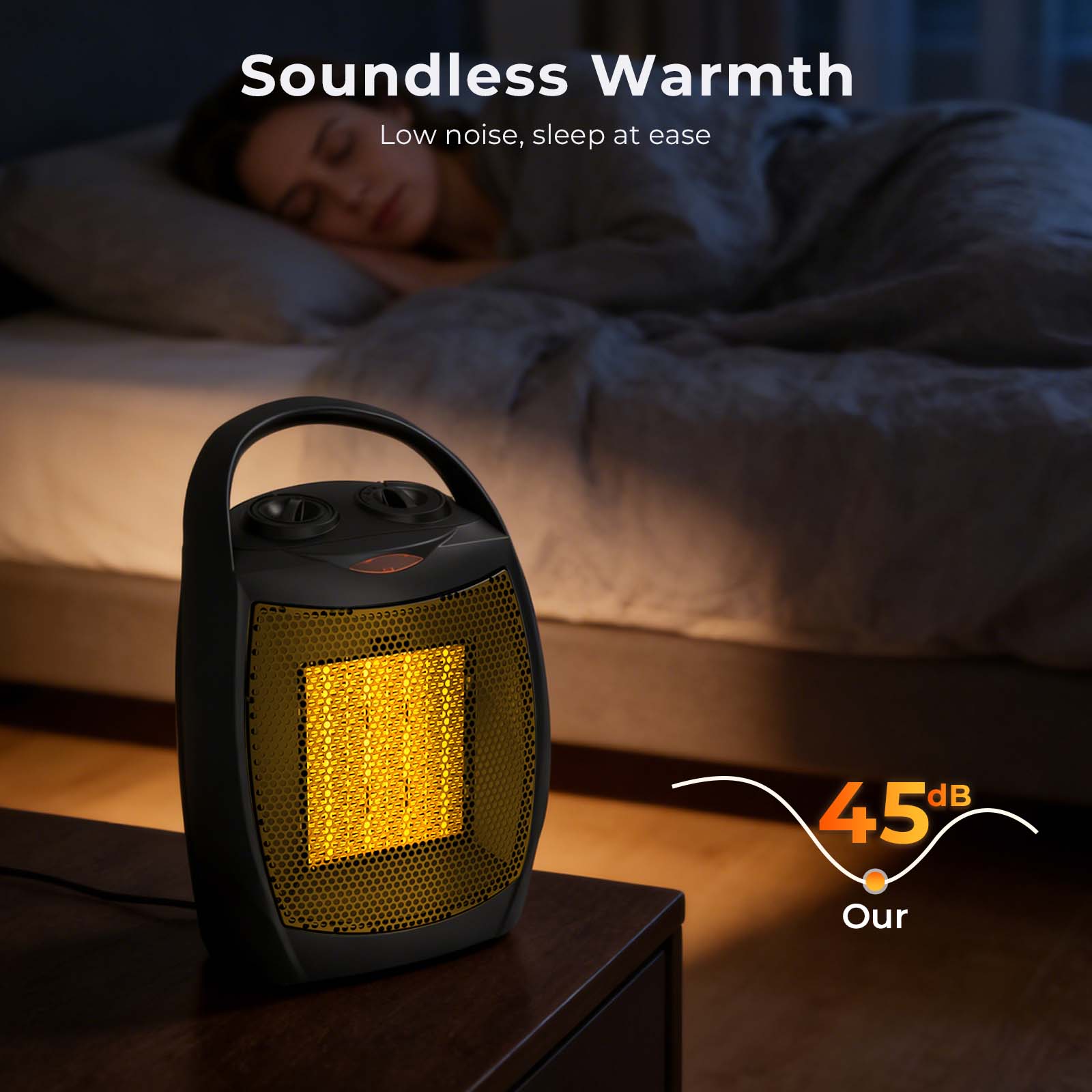 R.W.FLAME Portable Ceramic Space Heater with Adjustable Thermosta, 750W/1500W