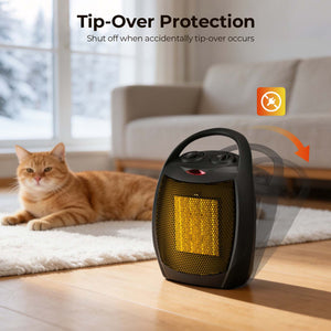 R.W.FLAME Portable Ceramic Space Heater with Adjustable Thermosta, 750W/1500W