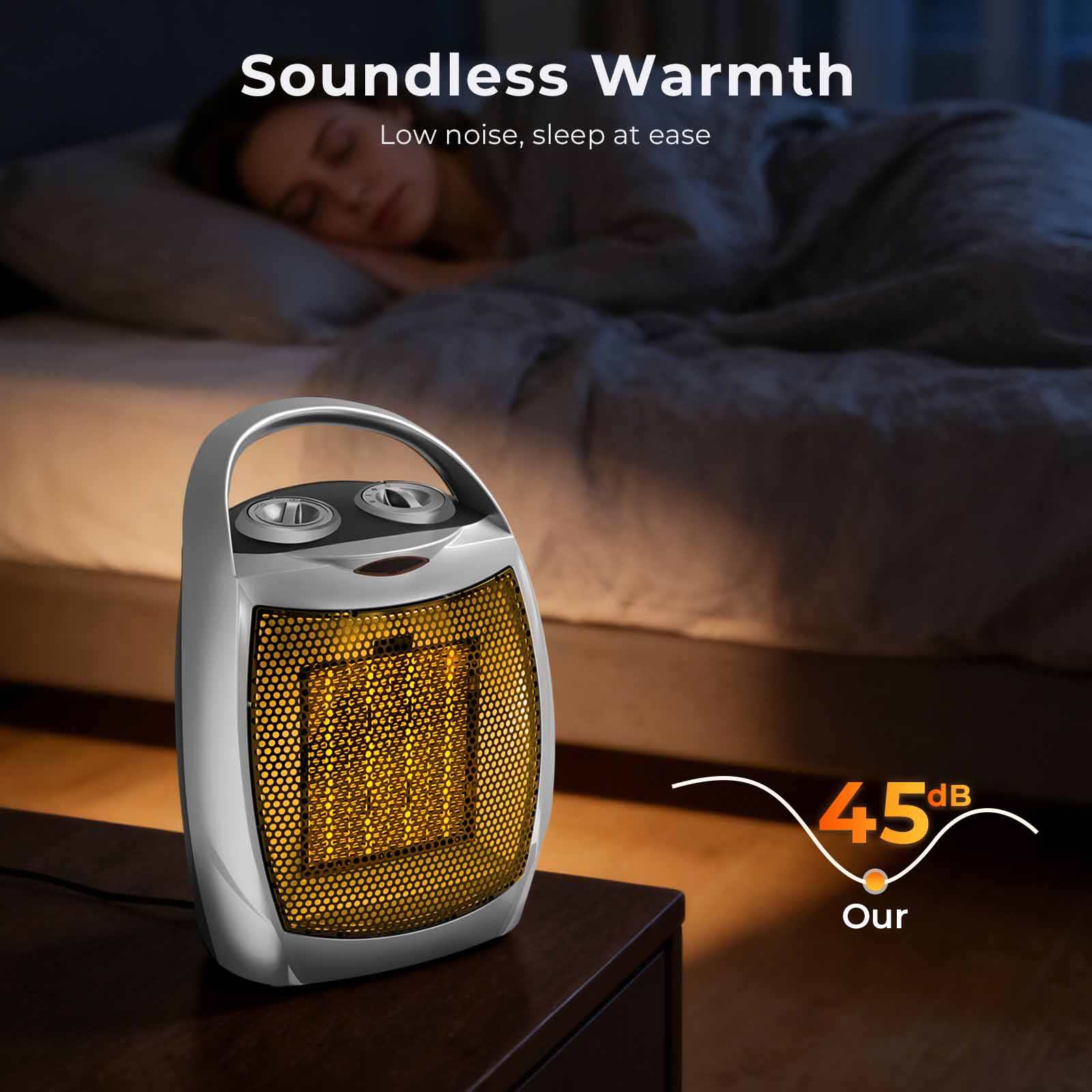 R.W.FLAME Portable Ceramic Space Heater with Adjustable Thermosta, 750W/1500W