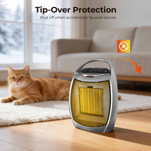 R.W.FLAME Portable Ceramic Space Heater with Adjustable Thermosta, 750W/1500W