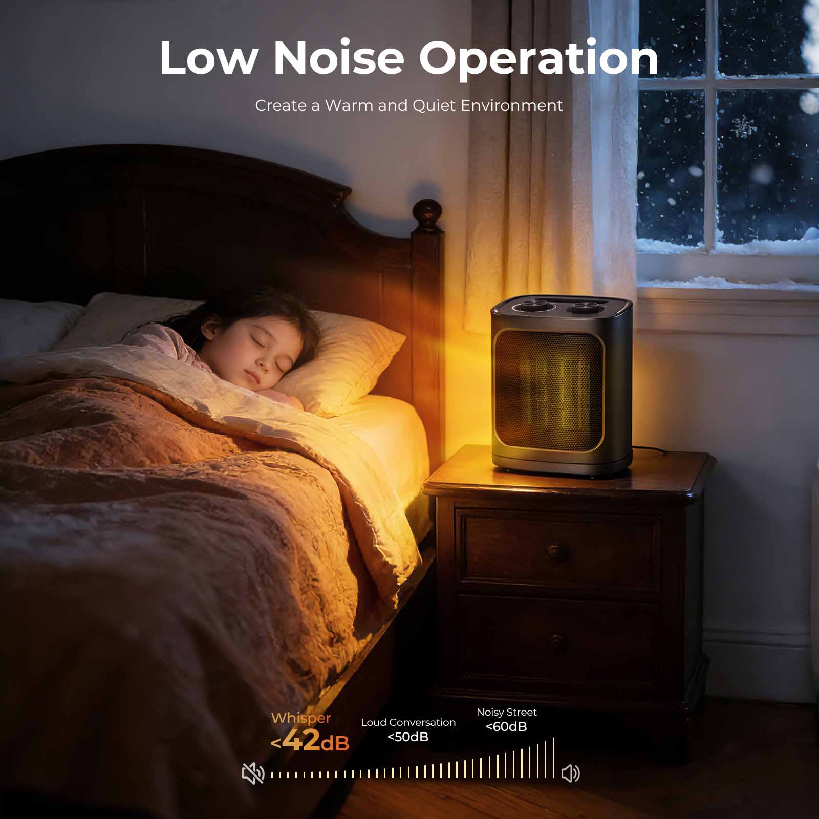 R.W.FLAME Portable Space Heater with Thermostat, Electric Space Heater,3 Modes