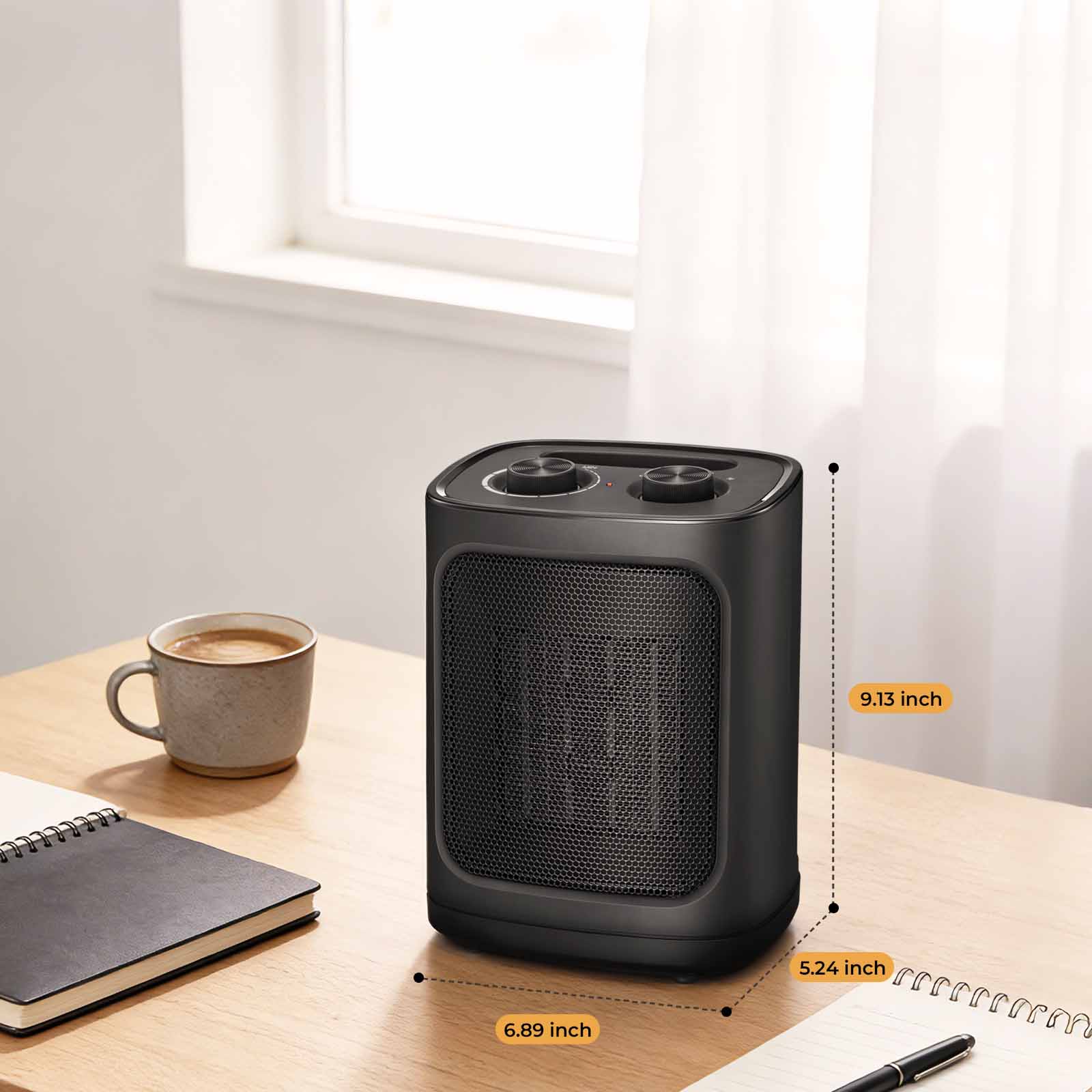 R.W.FLAME Portable Space Heater with Thermostat, Electric Space Heater,3 Modes