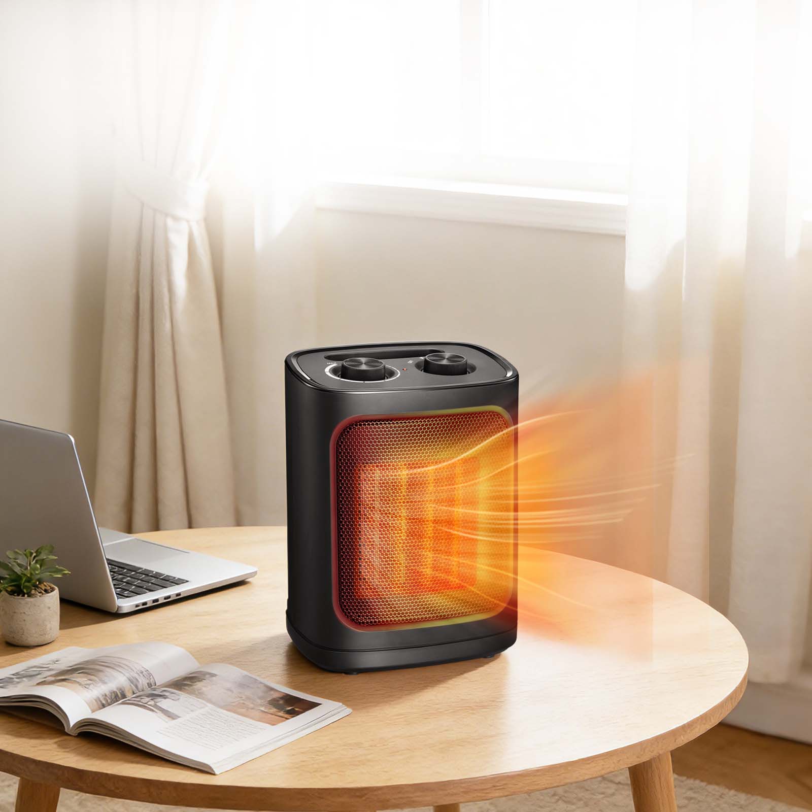 R.W.FLAME Portable Space Heater with Thermostat, Electric Space Heater,3 Modes