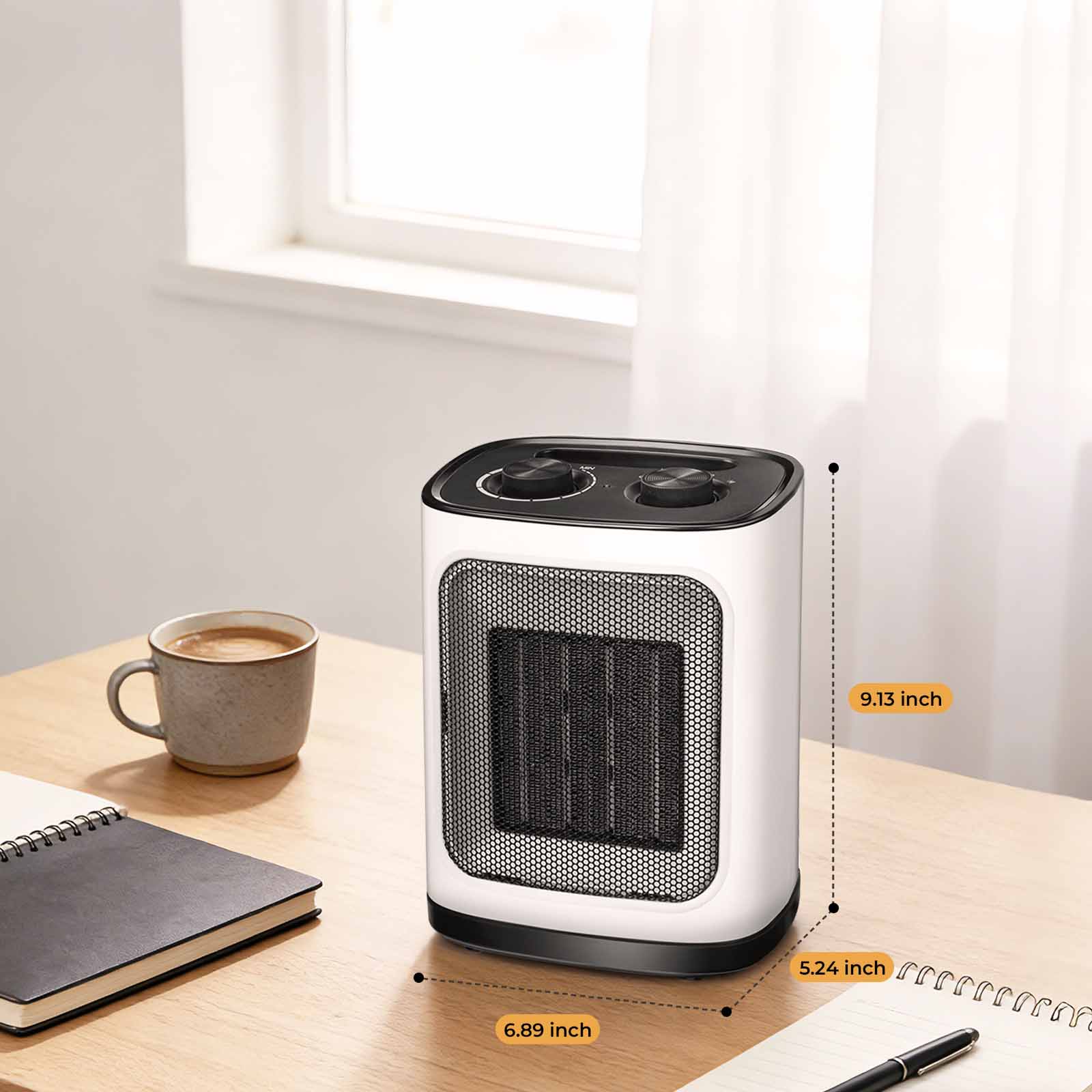 R.W.FLAME Portable Space Heater with Thermostat, Electric Space Heater,3 Modes