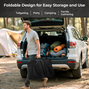 R.W.FLAME Portable Stainless Steel Grill Prep Table with Adjustable and Folding Legs