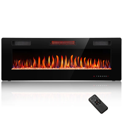 R.W.FLAME 30-68 Inch Electric Fireplace Ultra-Thin Recessed and Wall Mounted with Adjustable Flame and Remote, 750-1500W R.W.FLAME