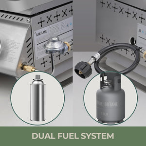 R.W.FLAME 3-Burner 24,000 BTU Tabletop Propane Gas Grill Stainless Steel Portable Outdoor Griddle R.W.FLAME