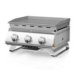 R.W.FLAME 3-Burner 24,000 BTU Tabletop Propane Gas Grill Stainless Steel Portable Outdoor Griddle R.W.FLAME