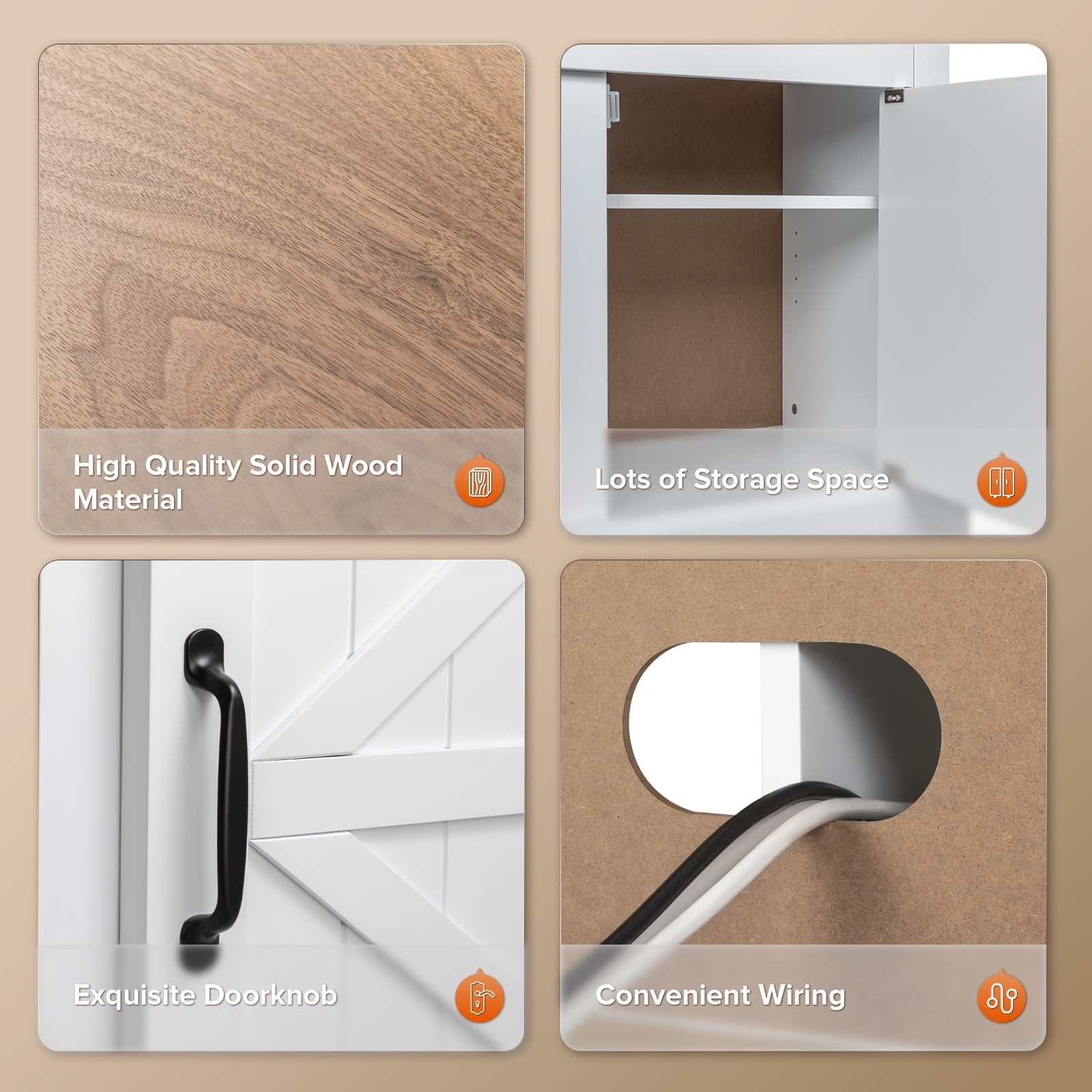 R.W.FLAME 60" Electric Fireplace Mantel with Remote, Adjustable LED Flame, 750W/1500W (White) R.W.FLAME