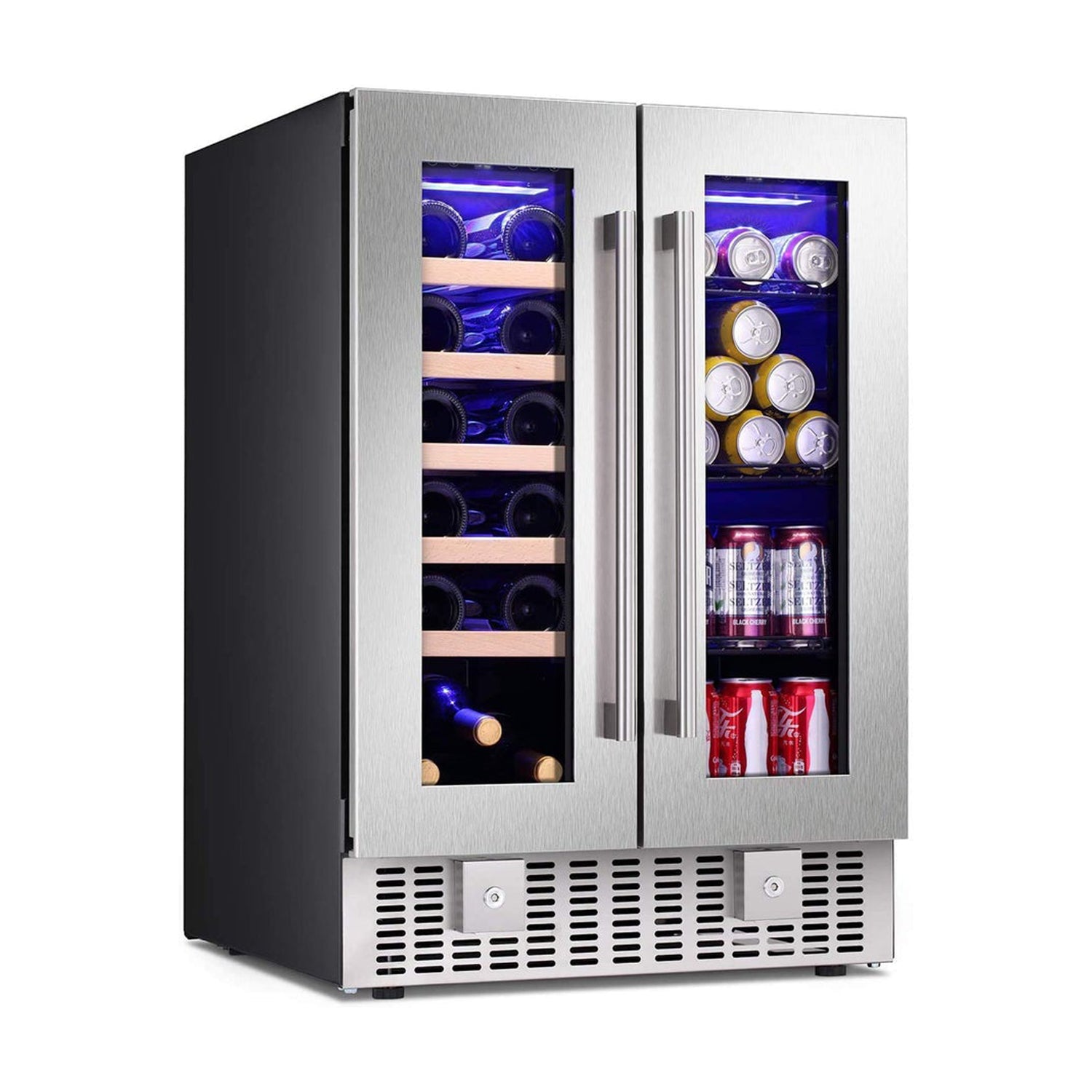 Antarctic Star Mini Fridge Cooler - 60 Can Beverage Refrigerator Glass Door  for Beer Soda or Wine