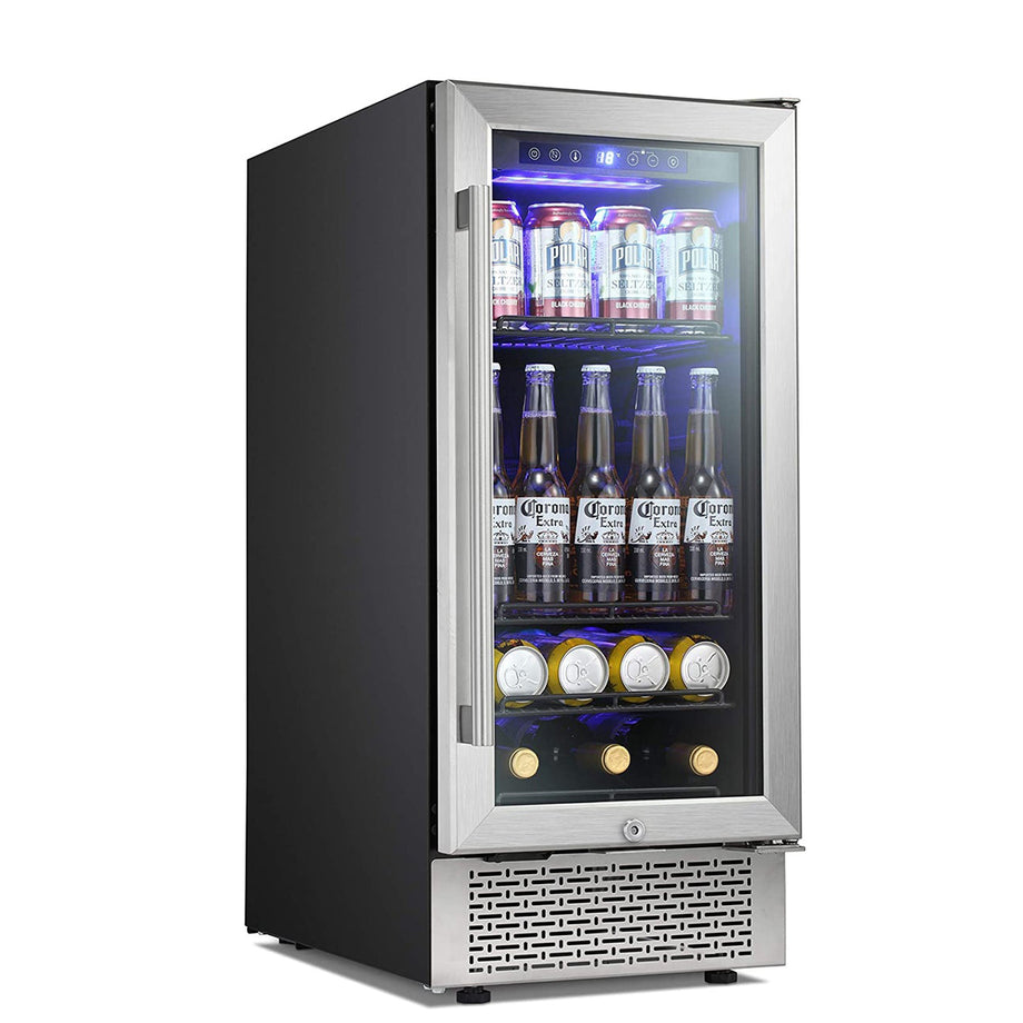 Clear glass refrigerator discount