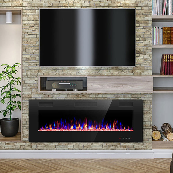 R.W.FLAME 60'' Recessed Electric Fireplace Heater, 750W-1500W