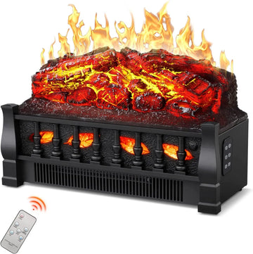 EchoGlow Ember 20" Log Set_R.W.FLAME Electric Fireplace Log Set Heater with Remote Control, 750W/1500W R.W.FLAME