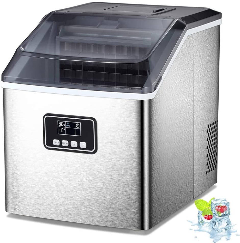 R.W.Flame Counter top Ice Maker Machine,40LBS/24H Compact Ice