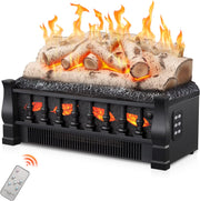 R.W.FLAME 23'' Electric Fireplace Log Set Heater with Infrared Quartz Remote Control, 750W/1500W R.W.FLAME