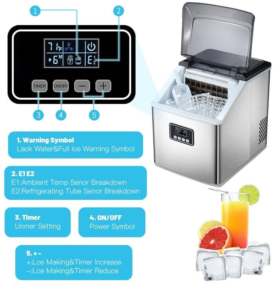 AG 40lbs ice maker-silver