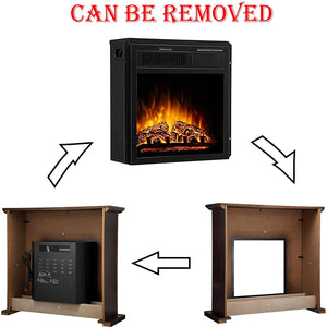 R.W.FLAME 36'' Electric Fireplace with Mantel Package,750-1500W, Brown R.W.FLAME