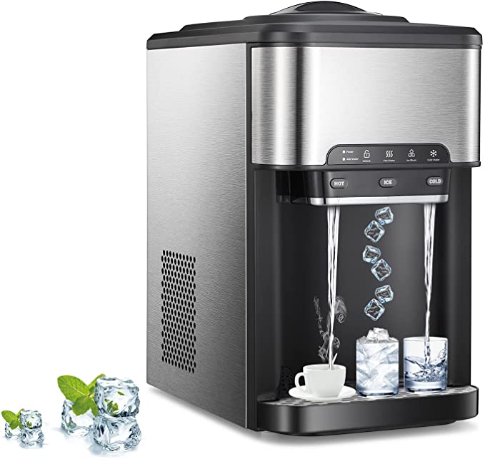 R.W.FLAME Freestanding Top Loading Water Cooler with Hot, Cold, and Room Temperature options in Black/Silver WD5820Y